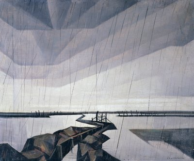 Flooded trench on the Yser by Christopher Richard Wynne Nevinson